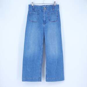 Pilcro and the Letterpress Skipper Cropped Jeans Blue Wash Wide Leg Women's 26